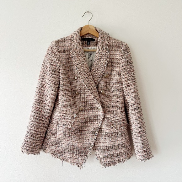 WHBM | Pink Tweed Double Breasted Studio Blazer Jacket | 2 - Picture 2 of 5